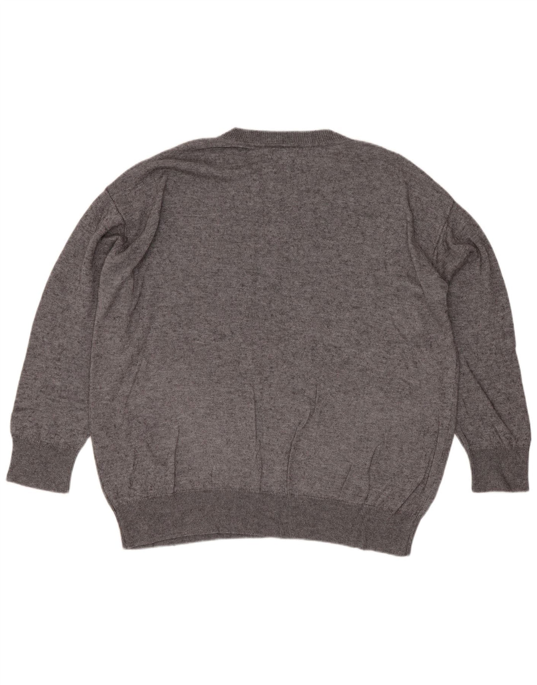 Męski sweter Massimo Dutti o luźnym kroju z okrągłym dekoltem i małą szarą wiskozą