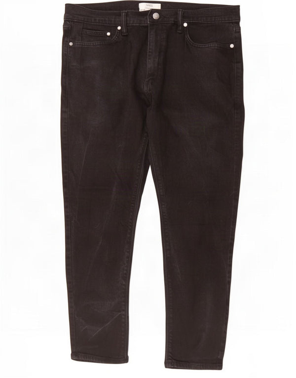 Marks & Spencer Mens Skinny Jeans W36 L29 Black Cotton