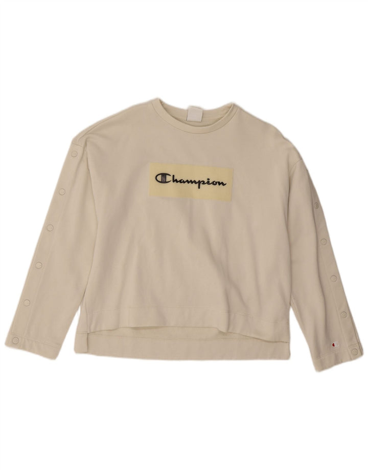 Damska bluza Champion Graphic Oversize Sweter UK 10 Small White