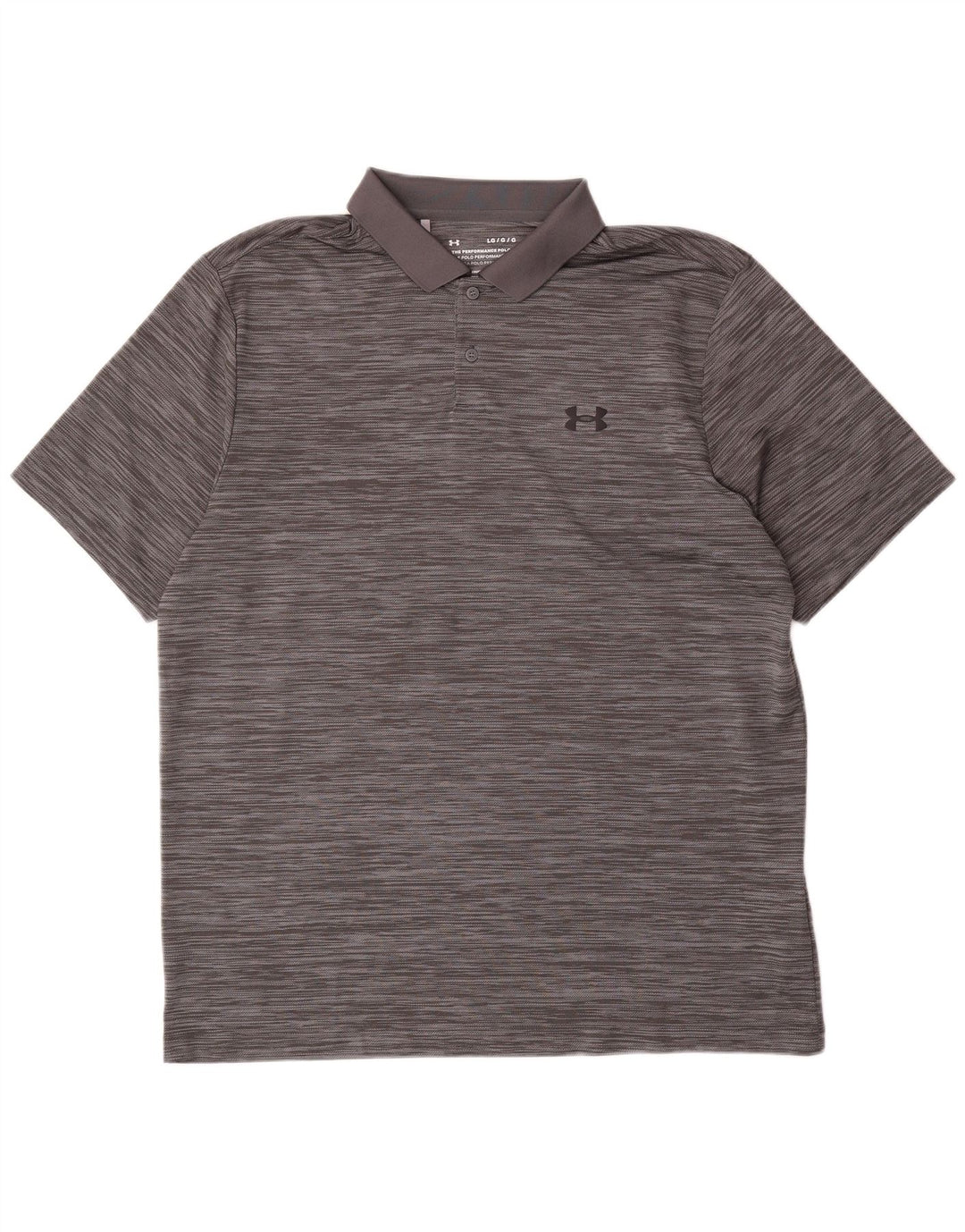 Męska koszulka polo Under Armour, duża, szara, poliestrowa w prążki