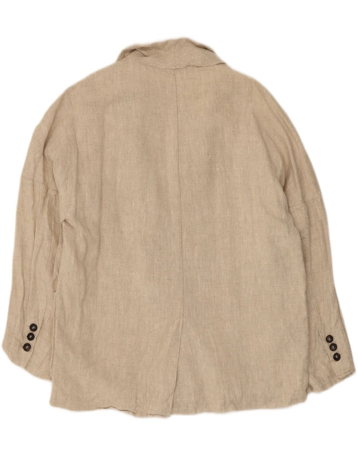 Damska marynarka Zara Oversize z podwójnymi piersiami UK 10 Small Beige Linen
