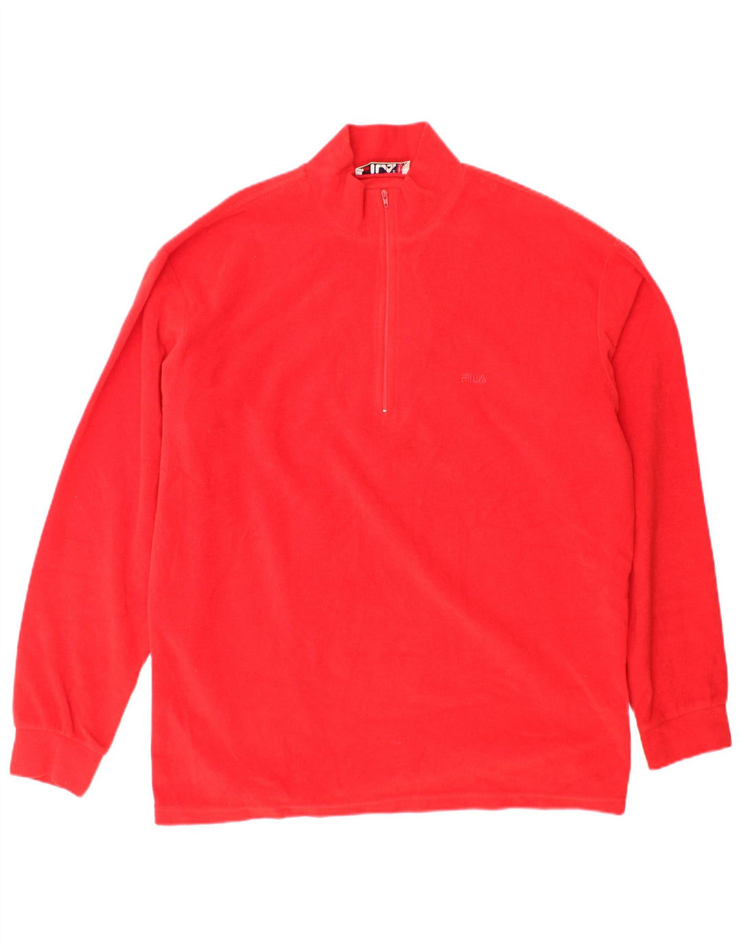 FILA Męski sweter polarowy z zamkiem błyskawicznym IT 54 XL, czerwony poliester