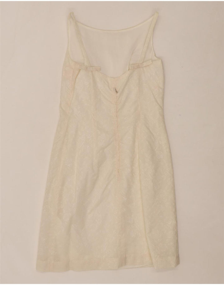 VINTAGE Womens Sleeveless Sheath Dress IT 46 Large Off White Vintage Vintage and Second-Hand Vintage from Messina Hembry 
