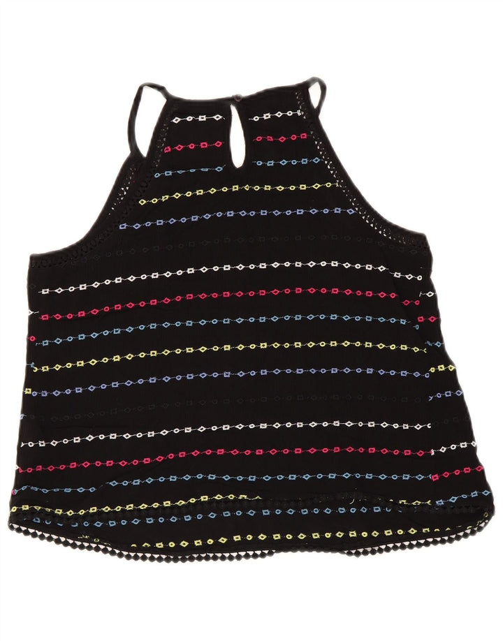 Damski top Superdry Crop Halter UK 10 w małe czarne paski, wiskoza