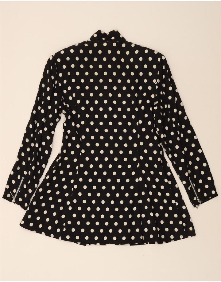 S.OLIVER Womens Long Sleeve A-Line Dress EU 38 Medium Black Polka Dot Vintage S.Oliver and Second-Hand S.Oliver from Messina Hembry 