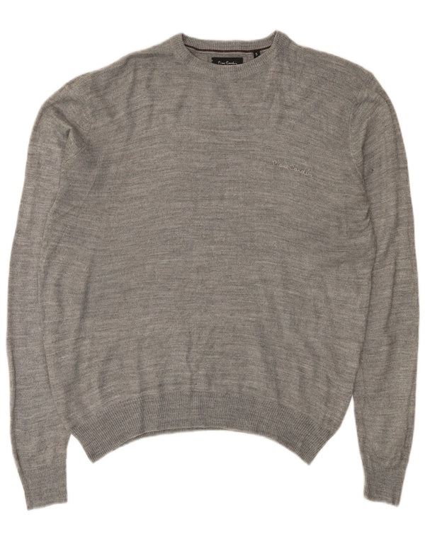 Pierre Cardin Mens Crew Neck Jumper Sweater Small Grey Acrylic