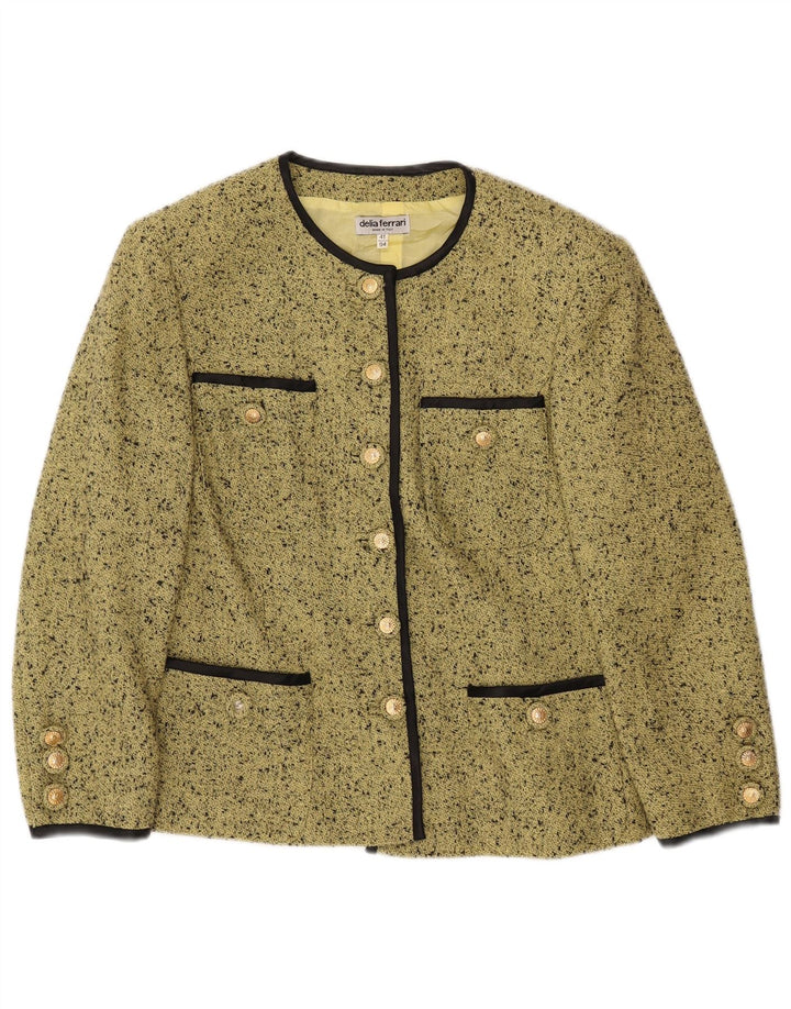 Damska marynarka DELIA FERRARI oversize z rękawem 3/4 IT 41 mała zielona