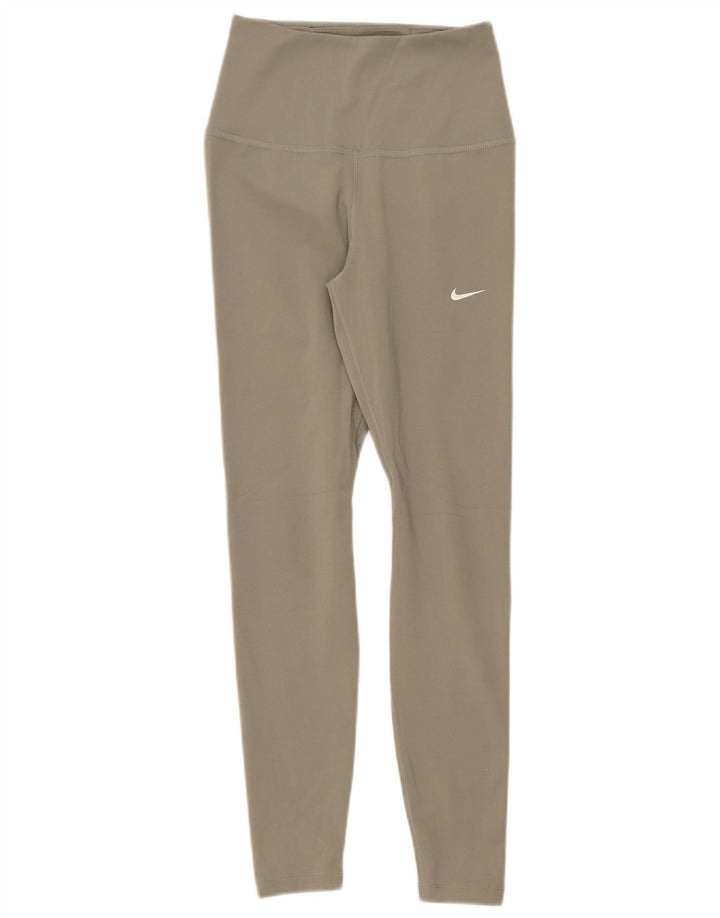 Damskie legginsy Nike Dri Fit Graphic UK 6 XS, zielone, poliestrowe