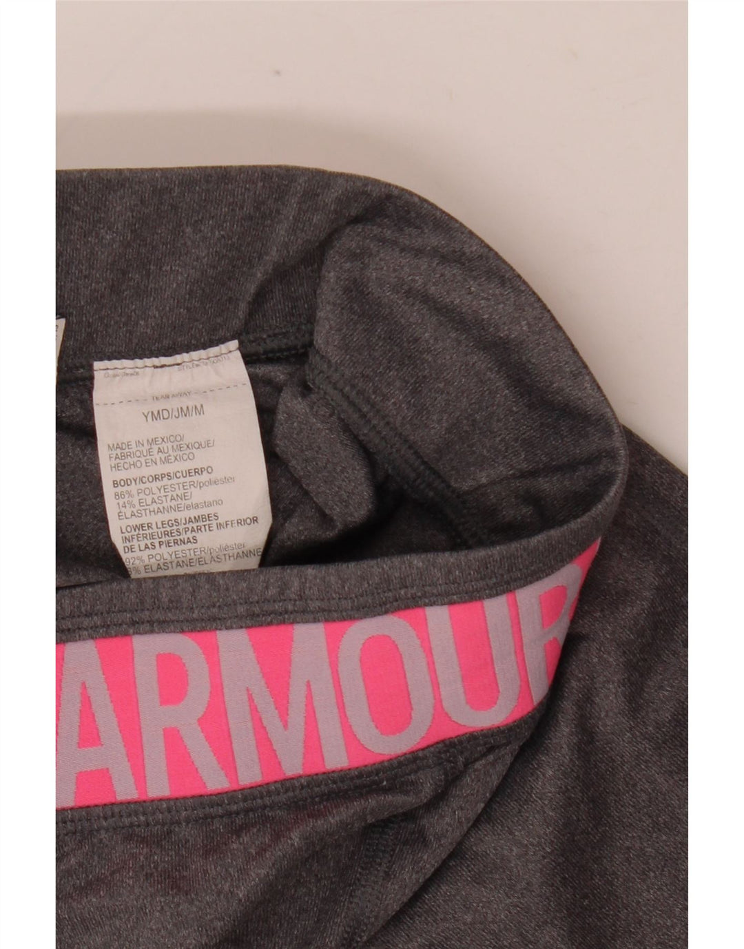 Dziewczęce legginsy z grafiką Under Armour 9-10 lat, średnioszare, z blokami kolorów