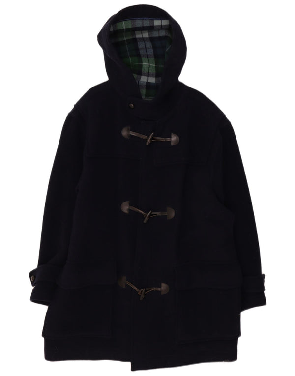 Vintage męski płaszcz z kapturem UK 42 XL granatowy