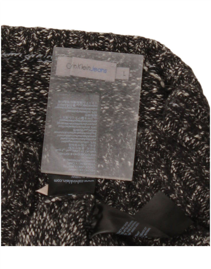 CALVIN KLEIN JEANS Damski sweter z golfem UK 16, duży, czarny