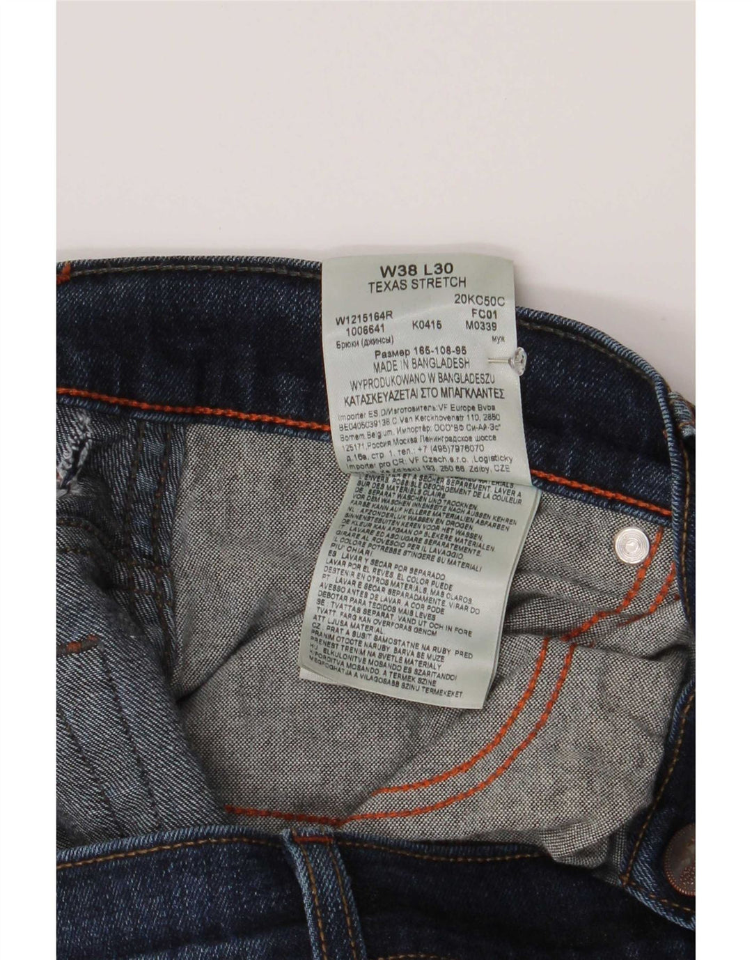 Męskie jeansy Wrangler Texas Stretch Straight W38 L30 Niebieskie, bawełniane