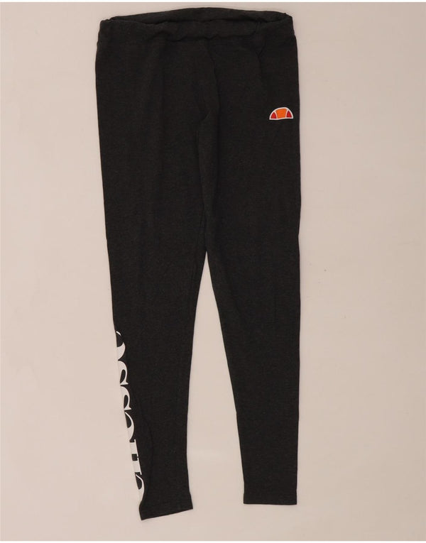 Damskie legginsy graficzne Ellesse UK 12, średnie, czarne, bawełniane