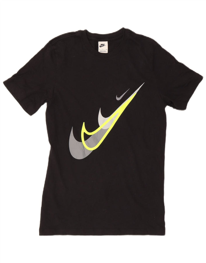 Męski T-shirt z grafiką Nike, mały, czarny, bawełniany