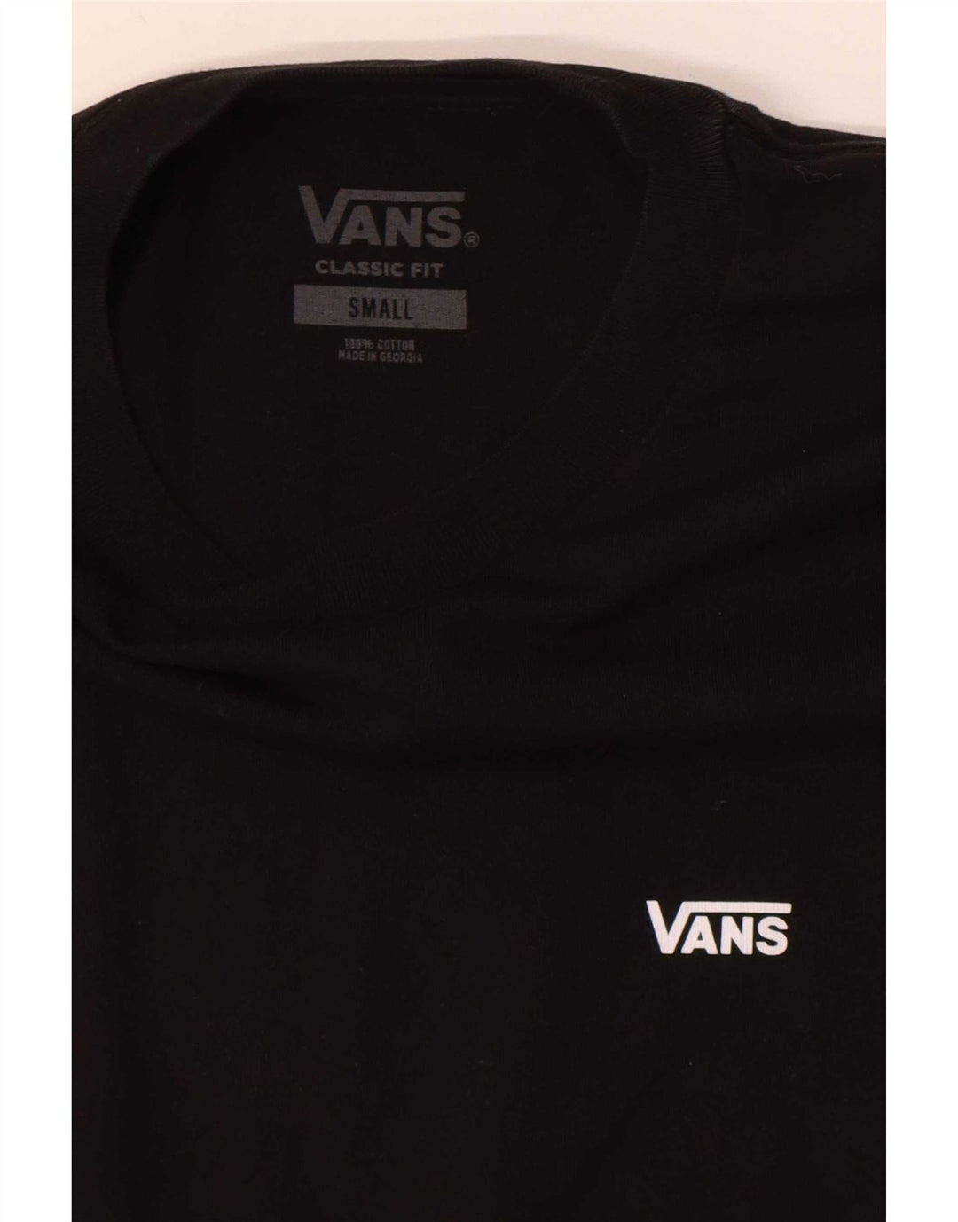 Męski T-shirt Vans o klasycznym kroju, mały, czarny, bawełniany