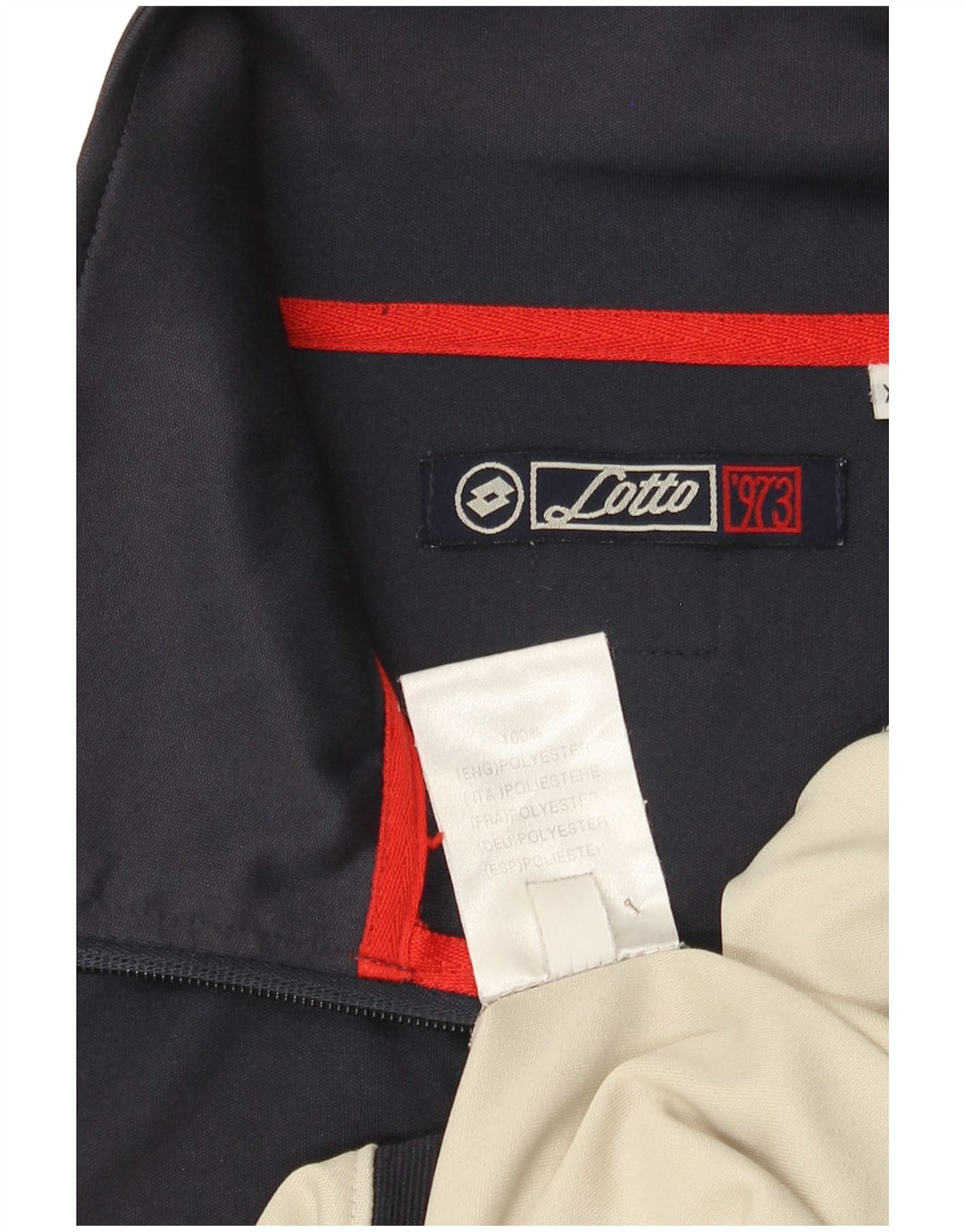 Męska kurtka dresowa Lotto 2XL Beżowy poliester z blokami kolorów