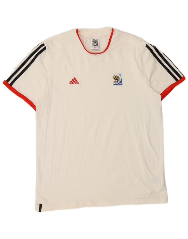 Męska koszulka z krótkim rękawem Adidas, duża, biała, bawełniana