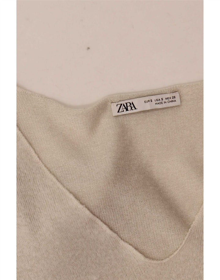 Top damski Zara z długim rękawem UK 10, mały, biały