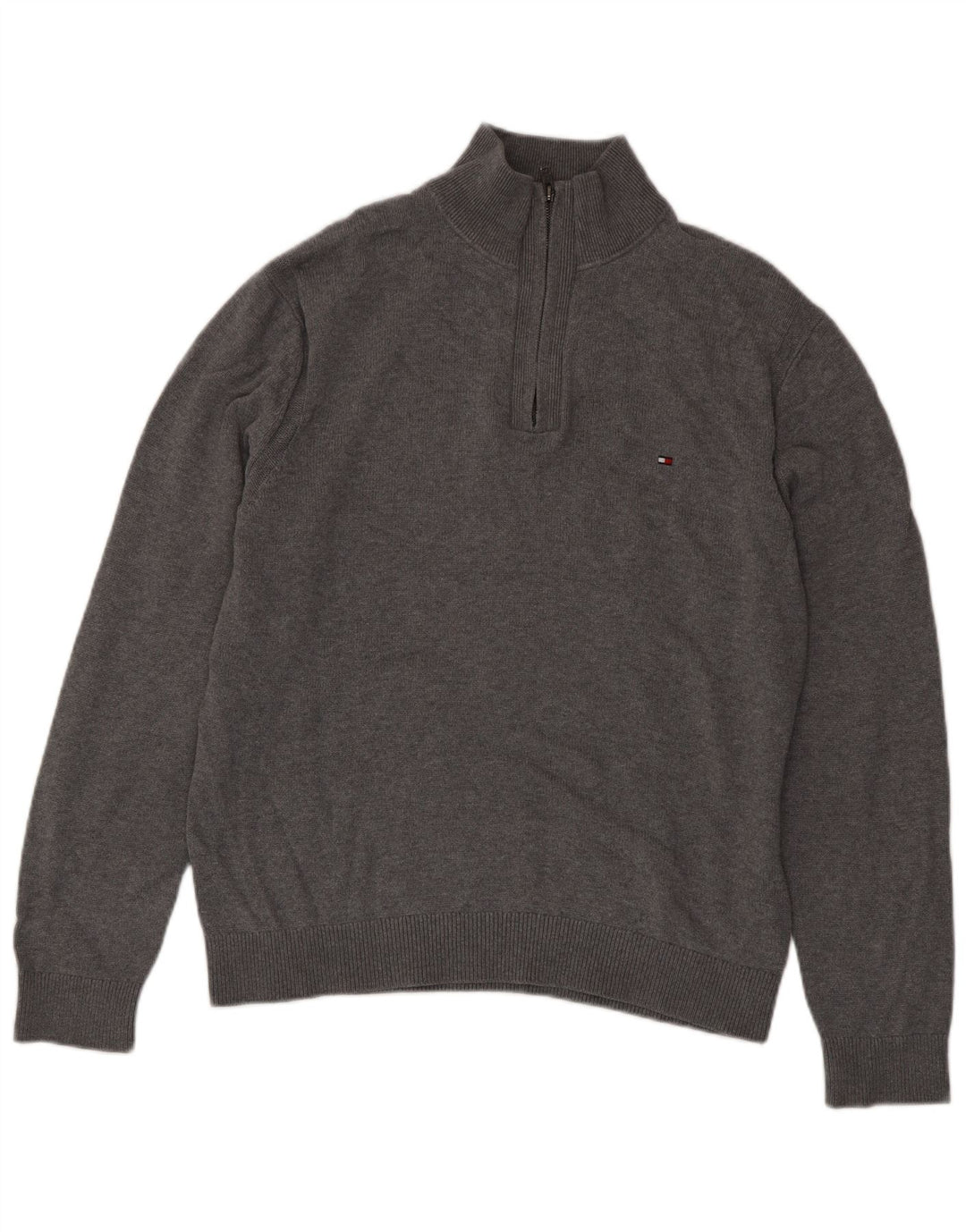 Męski sweter zapinany na zamek Tommy Hilfiger XL, szary, bawełniany