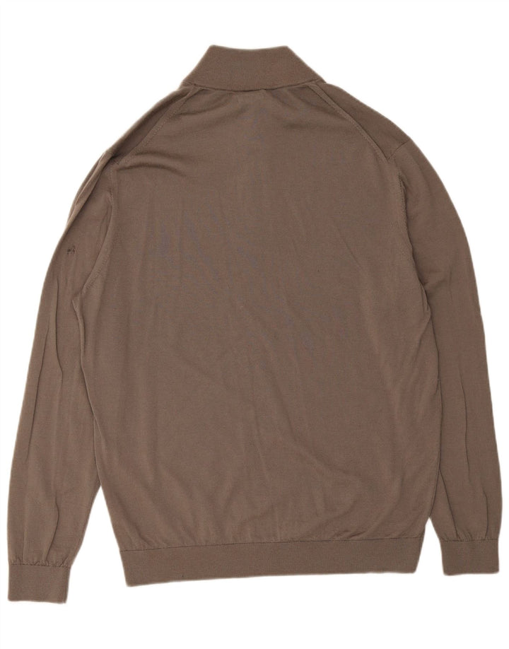 Męski sweter zapinany na zamek Massimo Dutti 2XL Brązowa wełna