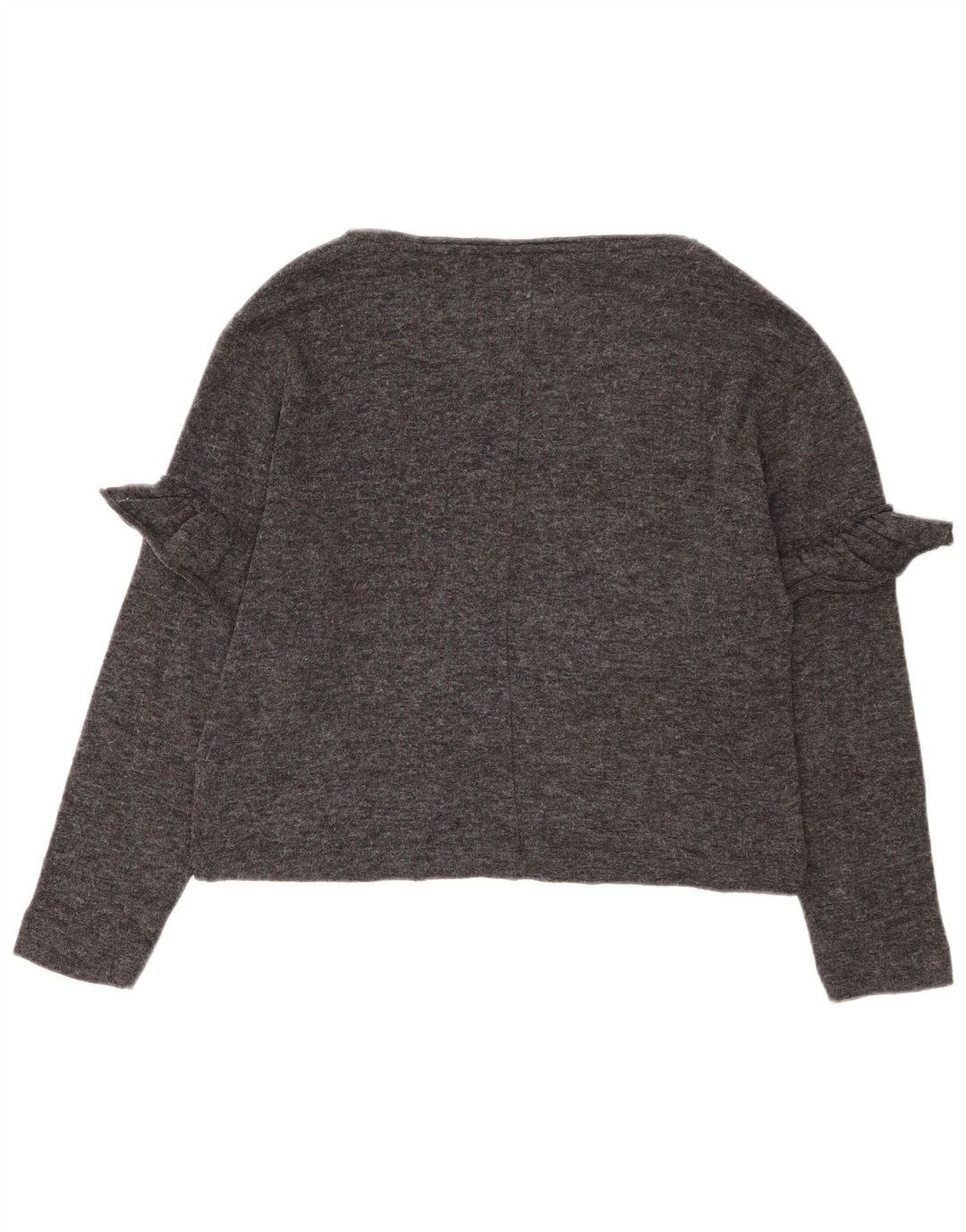 Damski krótki top oversize Zara z długim rękawem, UK 10, mały, szary poliester
