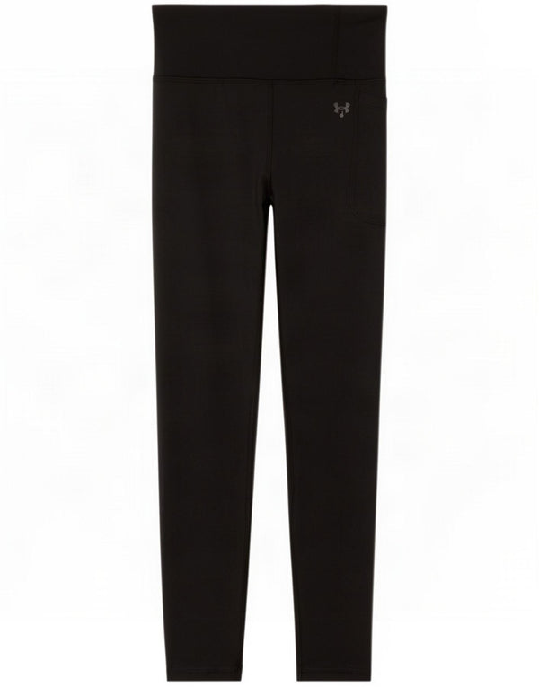 Under Armour Womens Crop Leggings UK 12 Medium Black Polyester Sports