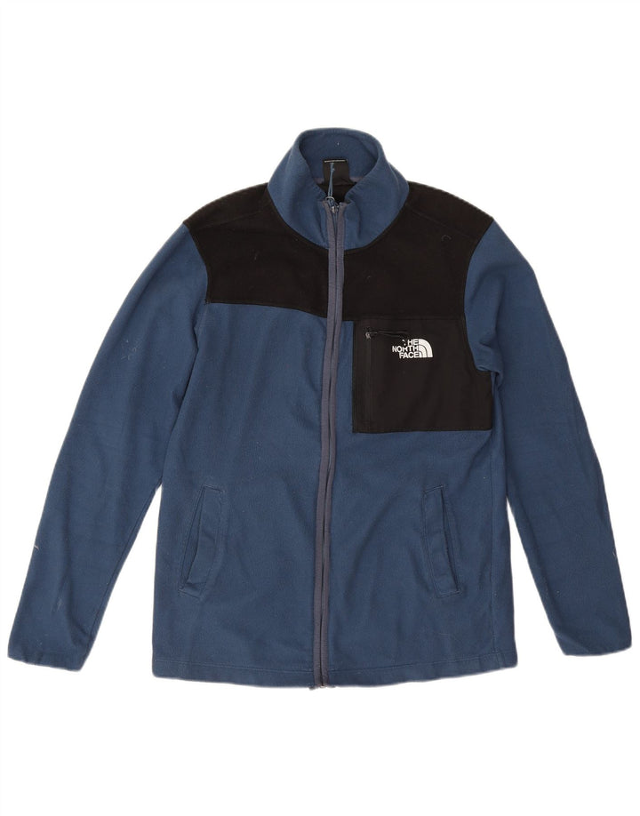 Męska kurtka polarowa The North Face UK 36, mały, niebieski, poliester z blokami kolorów