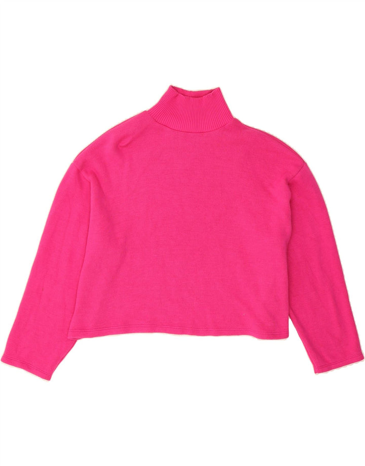 ZARA Womens Oversized Turtle Neck Jumper Sweater UK 14 Medium Pink Viscose Vintage Zara and Second-Hand Zara from Messina Hembry 
