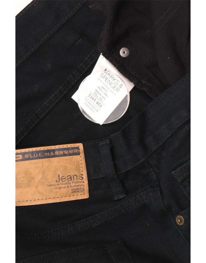 Marks & Spencer Męskie proste dżinsy W40 L31 Granatowe, bawełniane