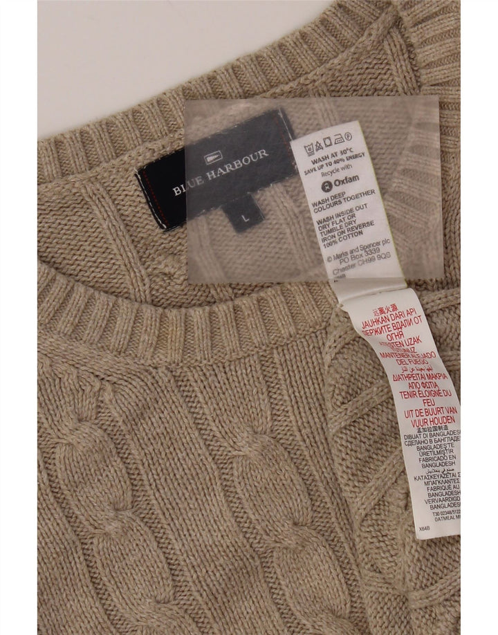 Męski sweter Marks & Spencer Blue Harbor z okrągłym dekoltem, duży, szary