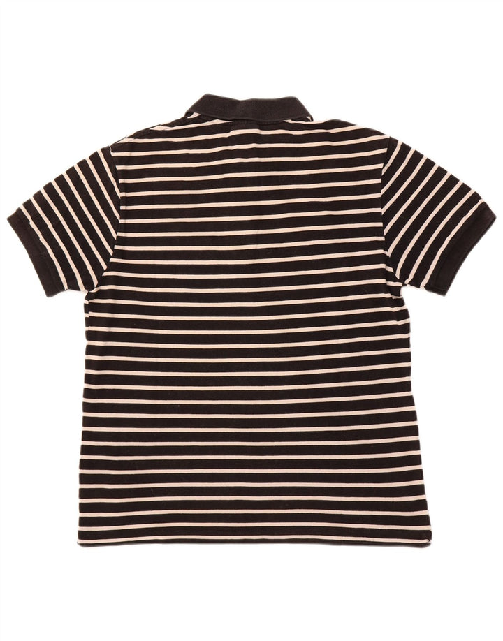 Męska koszulka polo LACOSTE, rozmiar 6, XL, bawełniana w czarne paski