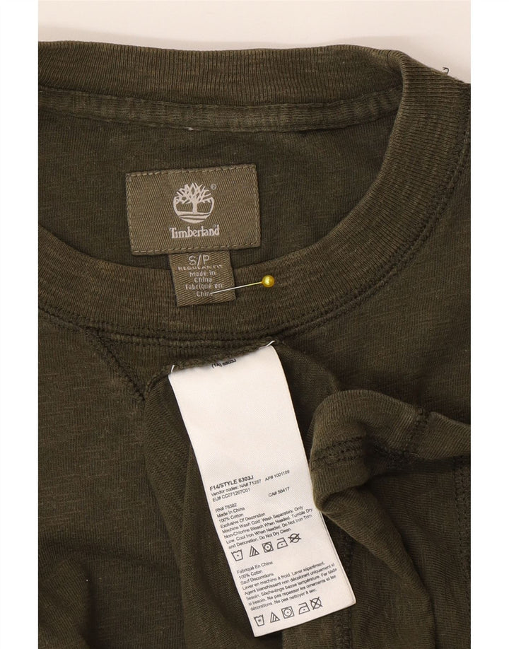 Męski top Timberland z długim rękawem, mały, zielony, bawełniany