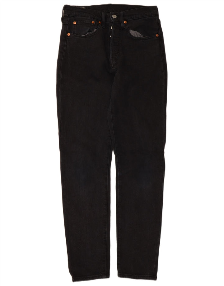 Męskie dżinsy Levi's 501 Straight W26 L30 Czarna bawełna