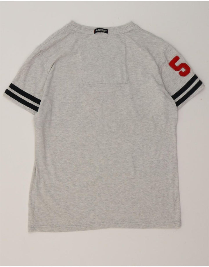 Męski T-shirt SUPERDRY z grafiką, 2XL, szara bawełna w plamki