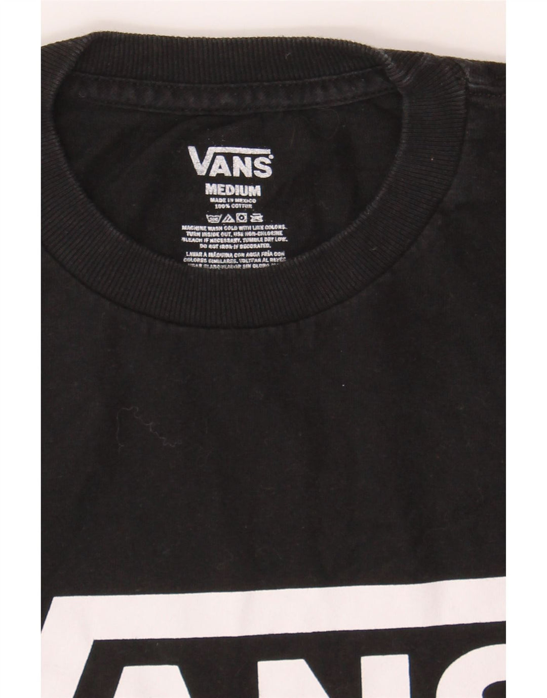 VANS Mens Graphic T-Shirt Top Medium Black Cotton Vintage Vans and Second-Hand Vans from Messina Hembry 