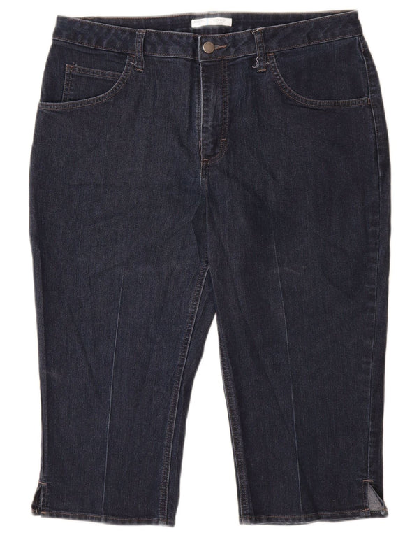 Damskie jeansy Capri LEE Riders Mid Rise US 14 Large W34 L19 Granatowe