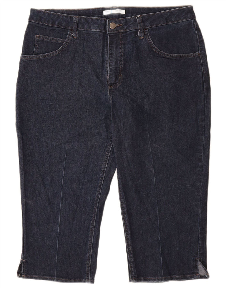 Damskie jeansy Capri LEE Riders Mid Rise US 14 Large W34 L19 Granatowe