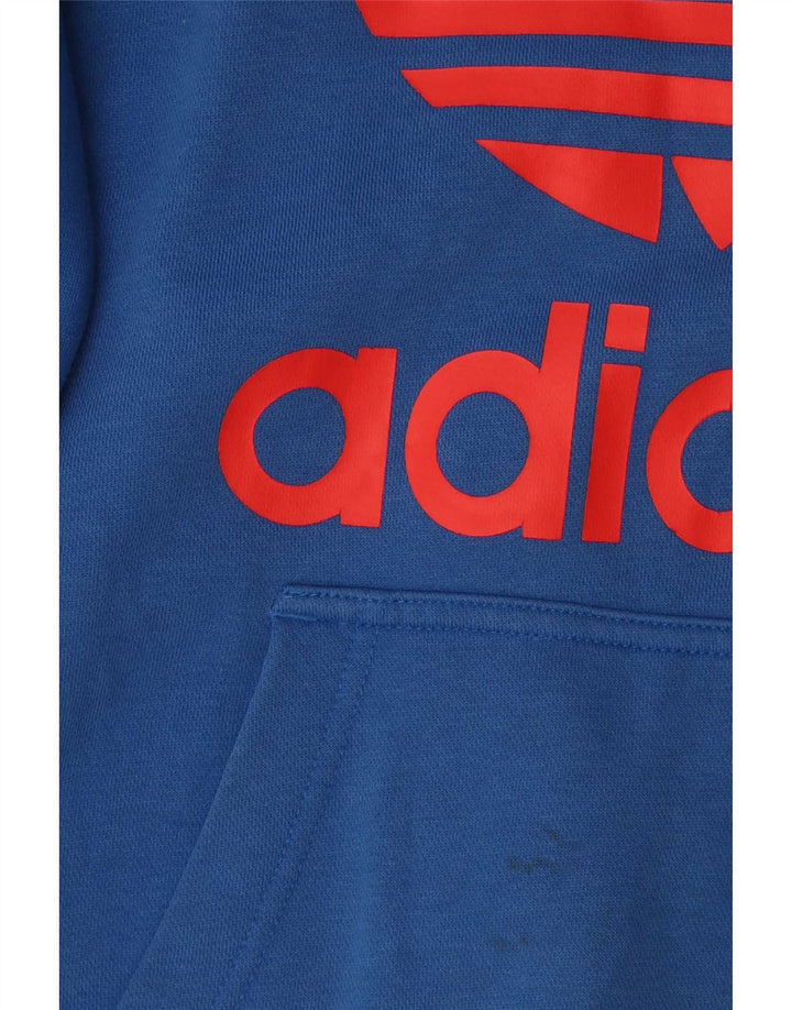 Męska bluza z kapturem Adidas Graphic, średnia niebieska, bawełniana