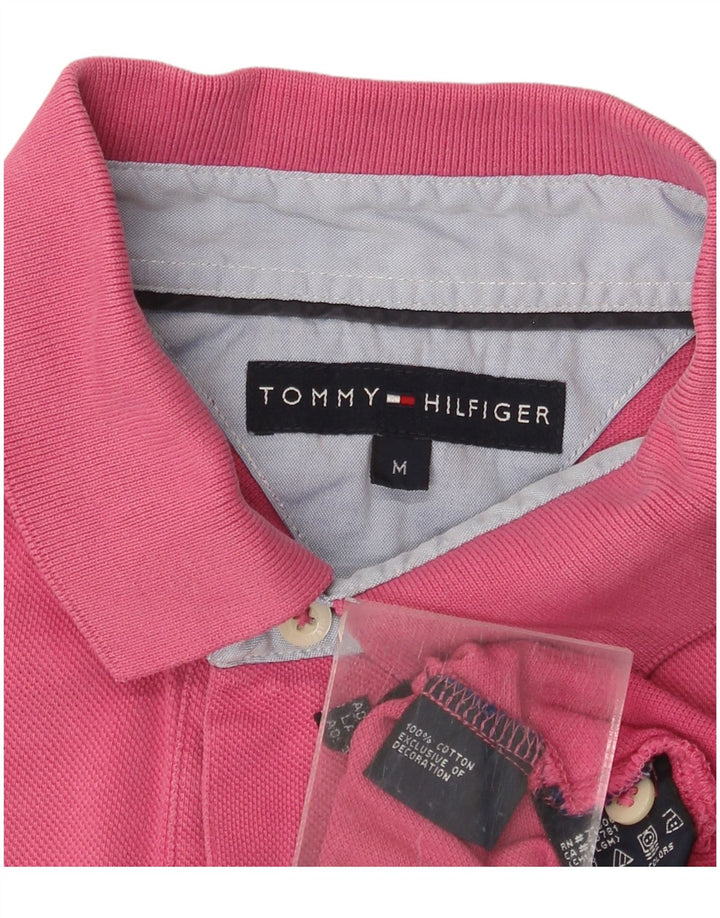 Męska koszulka polo TOMMY HILFIGER, średnioróżowa, bawełniana
