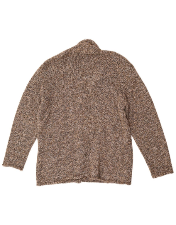 Męski sweter rozpinany Laura Patrizia Średni brązowy, wełniany plamki