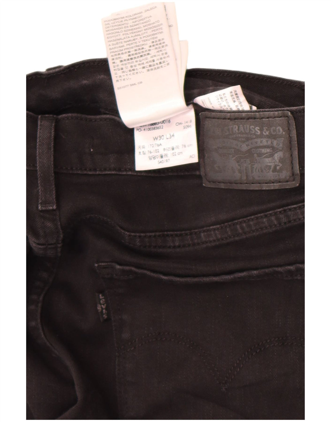 Damskie jeansy Levi's 724 z wysokim stanem W30 L34 Czarna bawełna
