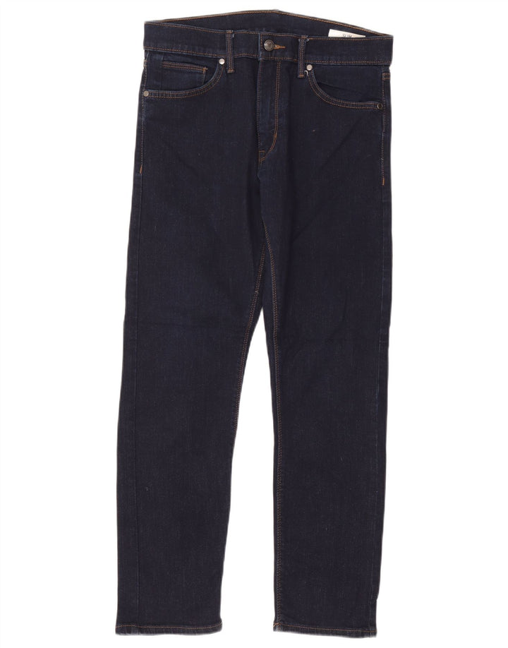 Marks & Spencer Męskie jeansy slim W30 L29 Granatowe, bawełniane