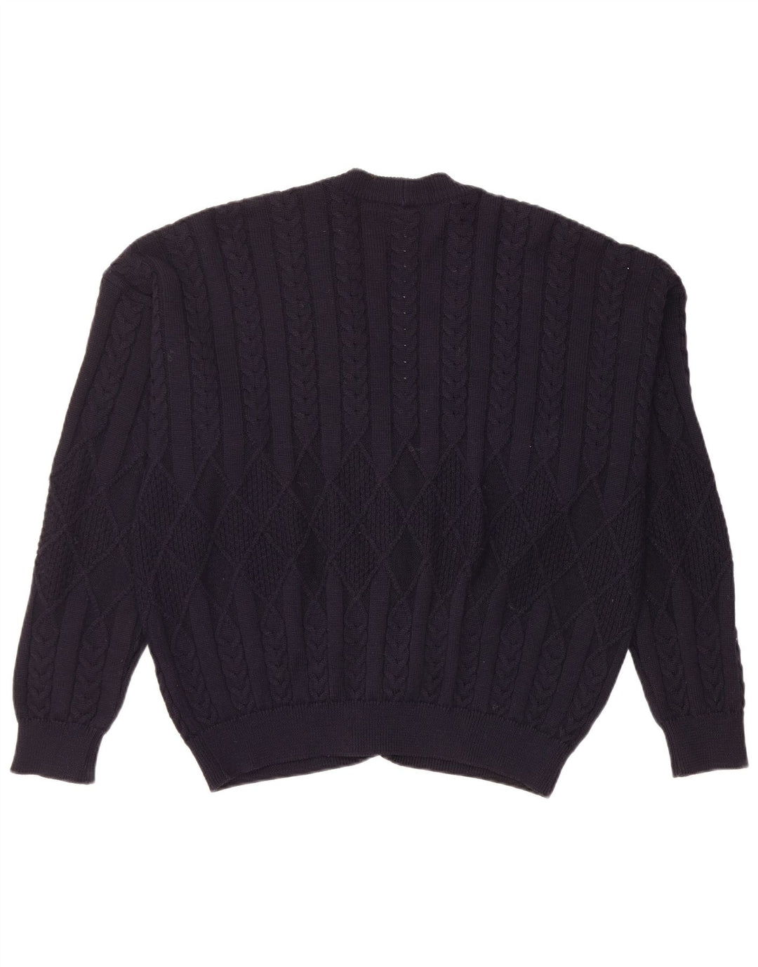 Męski sweter rozpinany Navigare, duży, granatowy, wełniany