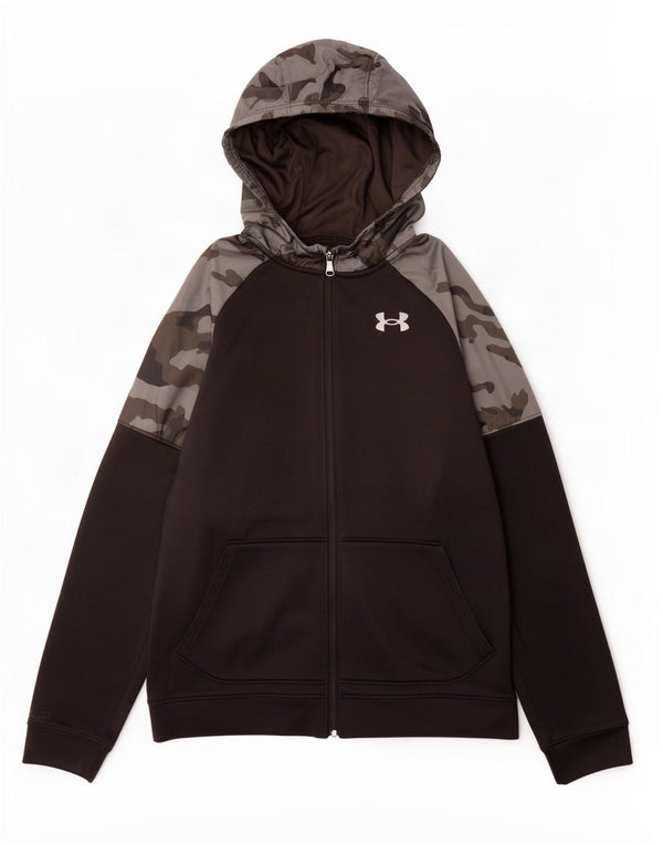 Chłopięcy sweter z kapturem i zamkiem Under Armour 13-14 lat XL, czarny, kamuflaż