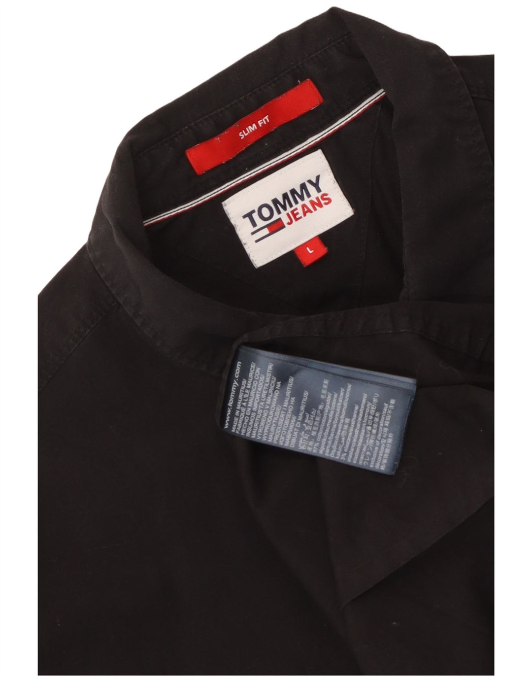 Męska koszula slim fit Tommy Hilfiger, duża, czarna, bawełniana