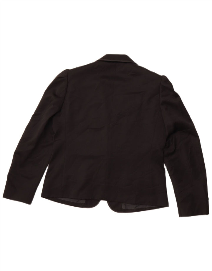 Damska marynarka zapinana na 1 guzik w stylu VINTAGE IT 42 Średnia czarna wełna