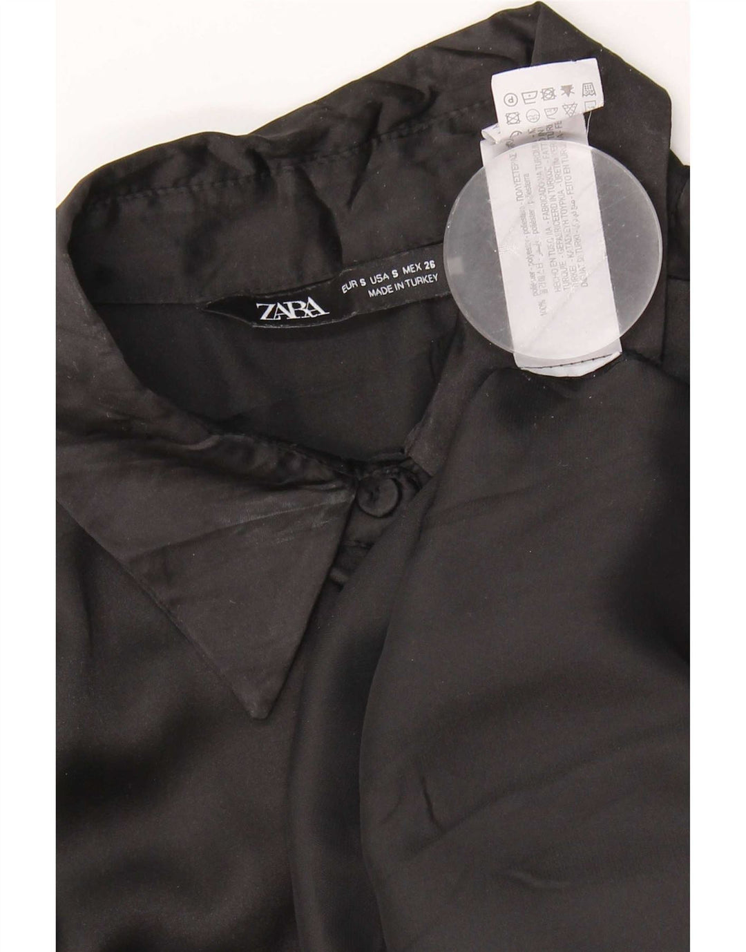 Damska bluzka koszulowa oversize Zara UK 10, mała, czarna, poliester