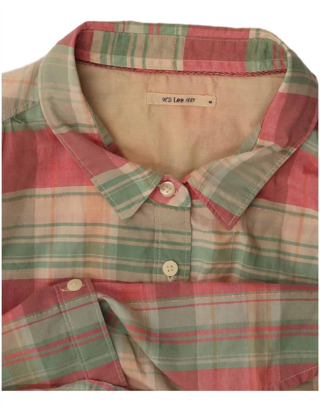 Damska koszula z krótkim rękawem LEE UK 12, średnia wielobarwna kratka