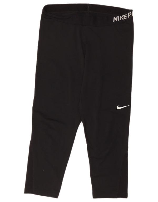 Damskie legginsy Nike Dri Fit Graphic Capri UK 18 XL, czarny poliester