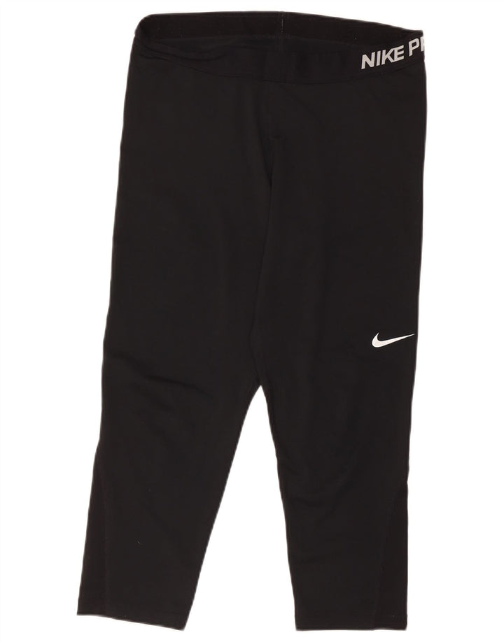 Damskie legginsy Nike Dri Fit Graphic Capri UK 18 XL, czarny poliester